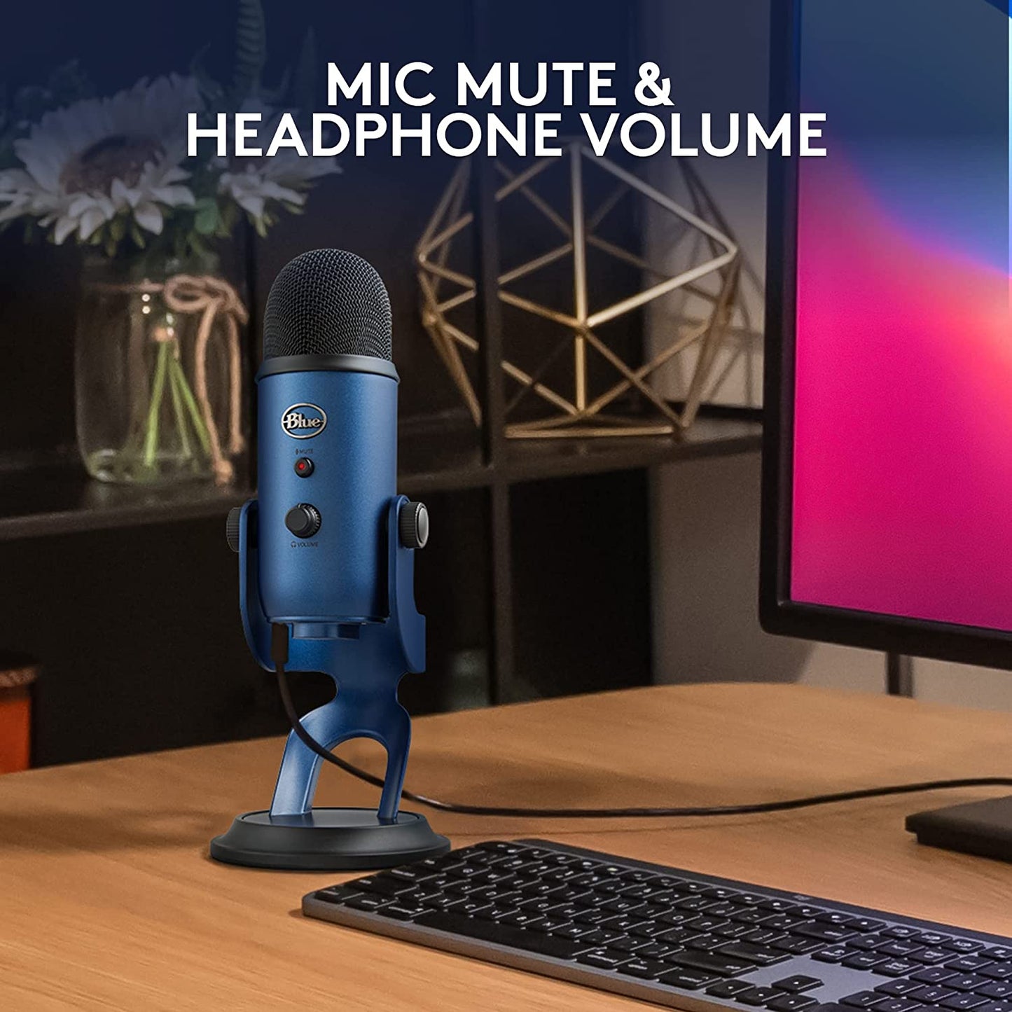Logitech for Creators Yeti USB Microphone for Gaming, Streaming, Podcasting, Twitch, Youtube, Discord, Recording for PC and Mac, 4 Polar Patterns, Studio Quality Sound, Plug & Play-Midnight