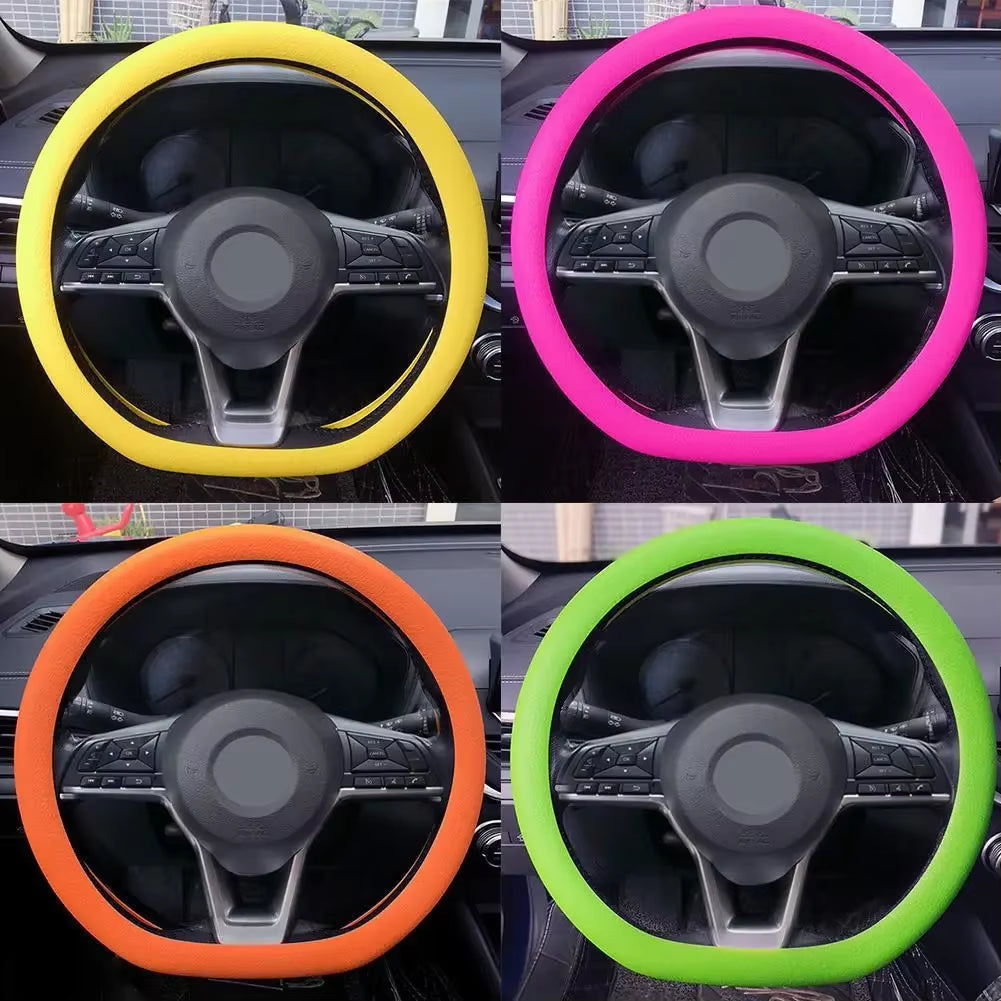 Universal Car Steering Wheel Cover Silicone Glove Cover Texture Soft Multi Color Auto Decoration DIY Covers Accessories