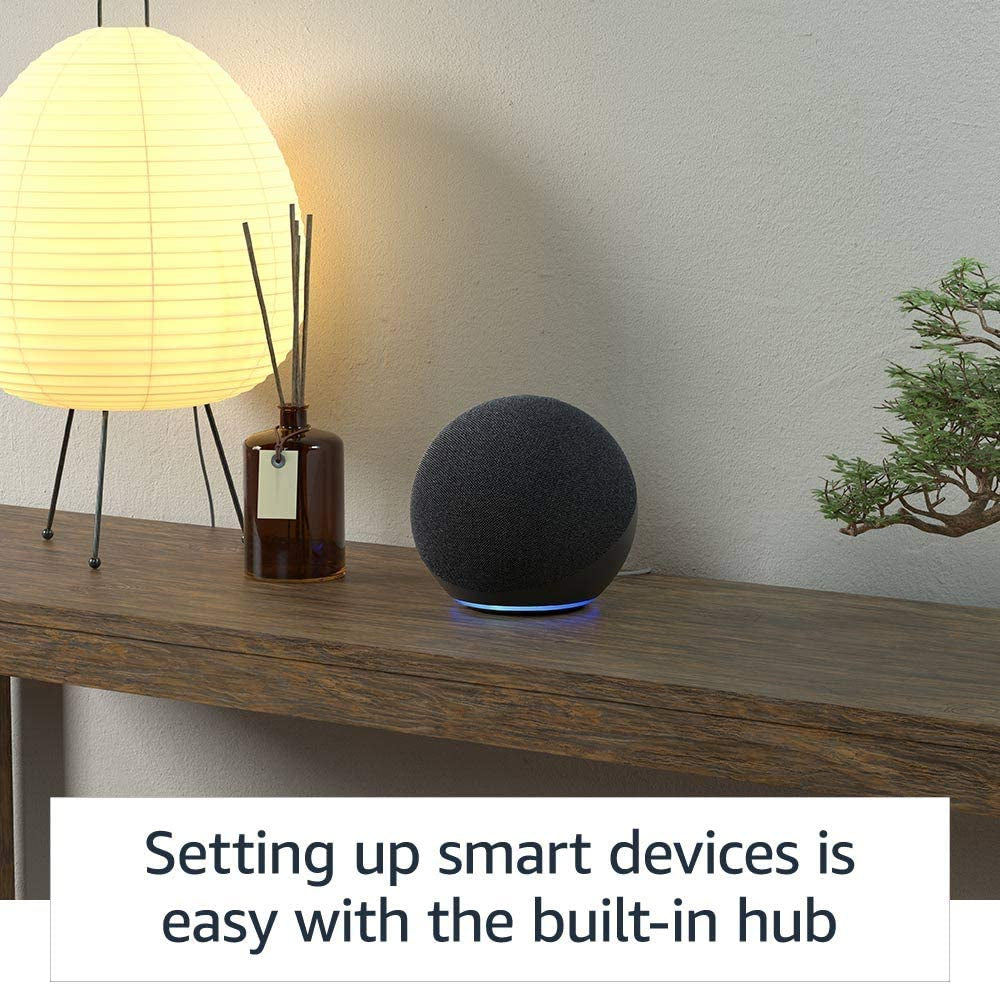 Echo (Newest Model), with Premium Sound, Smart Home Hub, and Alexa, Charcoal